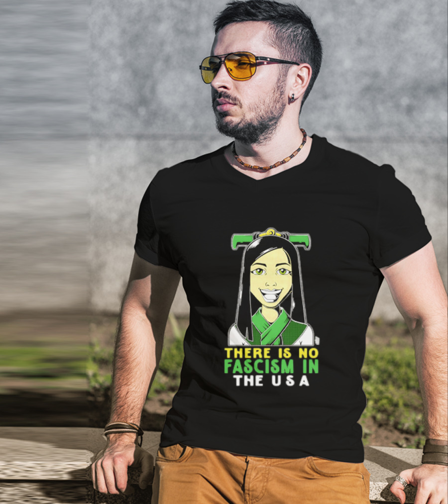 There Is No Fascism In The USA Green T-Shirt