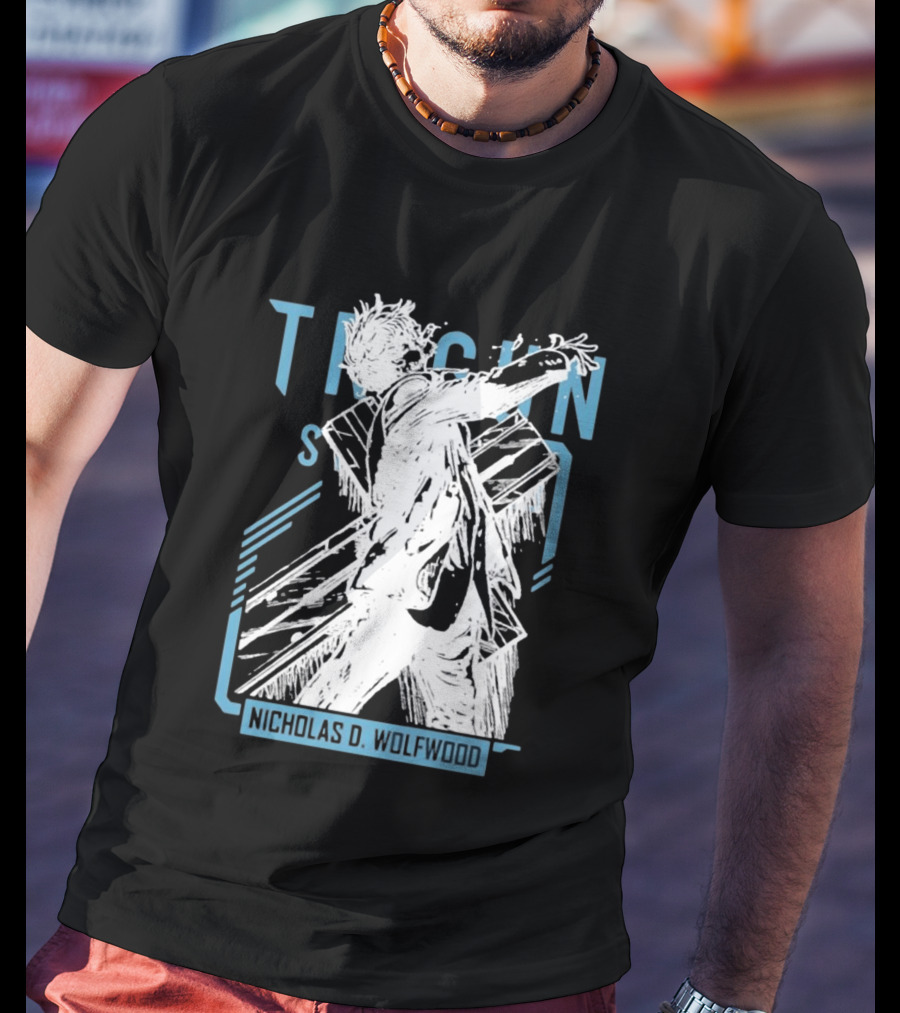 Trigun Stampede Nicholas D Wolfwood Cross Sketch T-Shirt