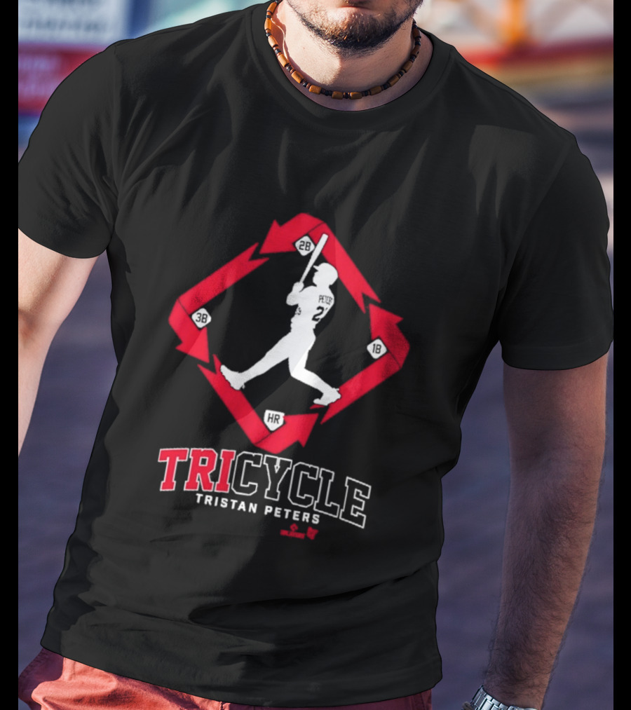 Tristan Peters TriCycle Baseball Player Number 2 Red Arrow Diamond T-Shirt