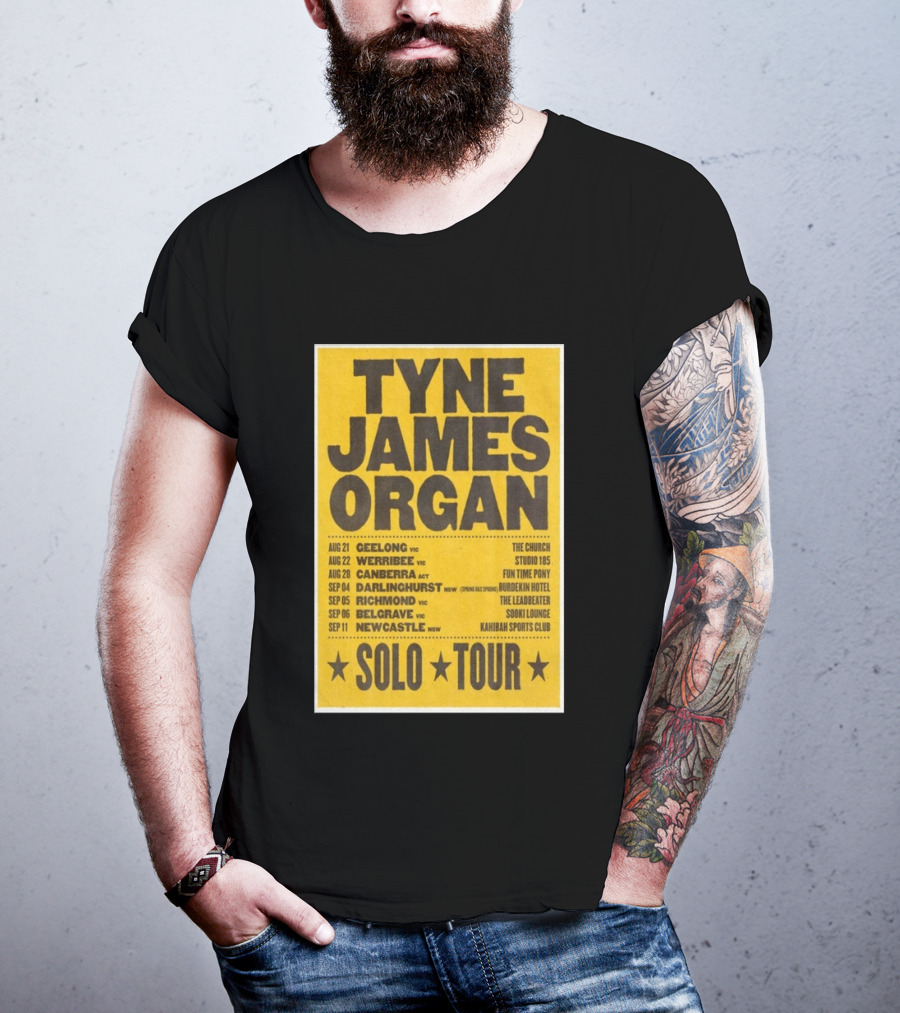 TYNE JAMES ORGAN Australian Solo Tour 2026 Geelong Werribee Canberra Dates Venues T-Shirt