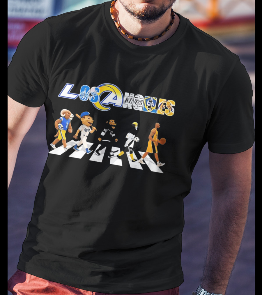Los Angeles Dodgers Rams Kings Galaxy Lakers Abbey Road Walk T-Shirt