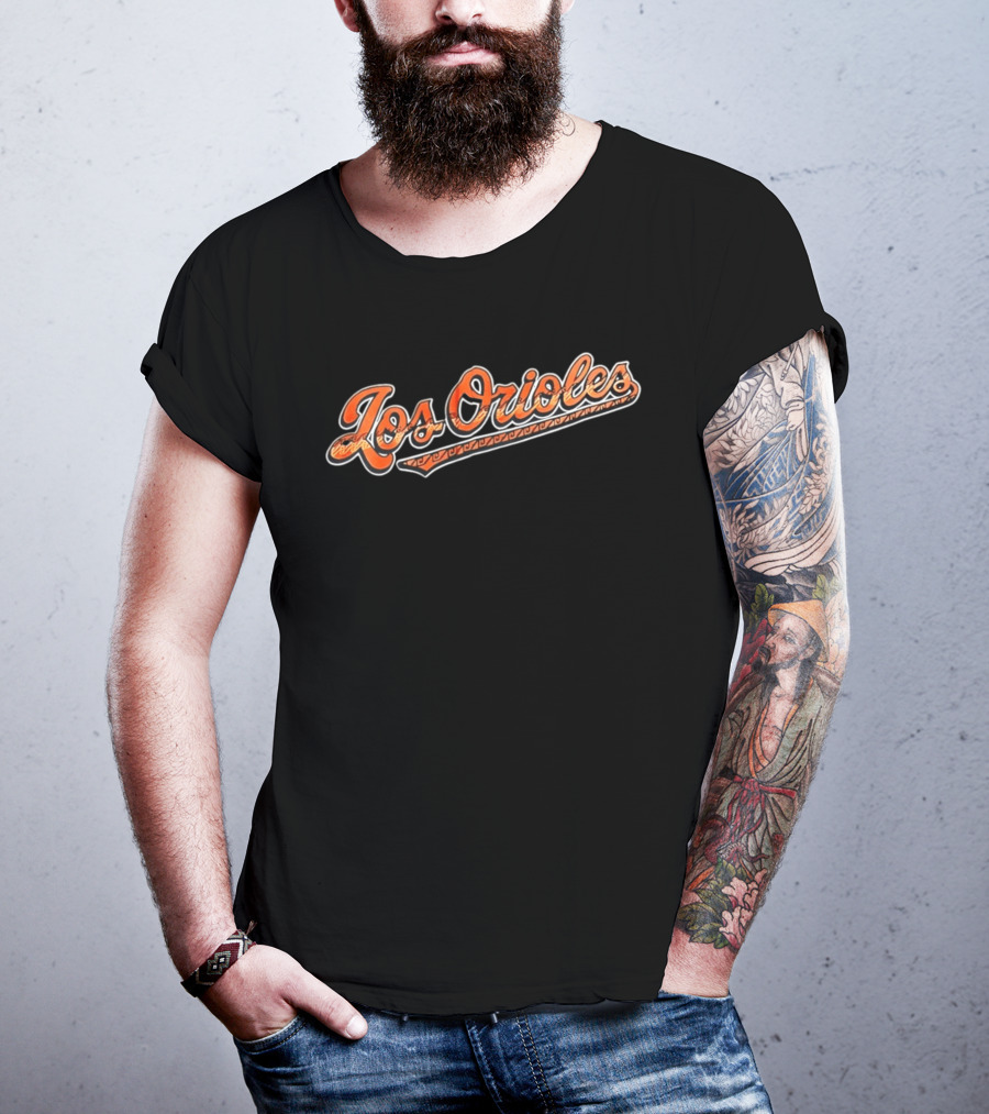 Los Orioles Baltimore Orioles Orange Script T-Shirt
