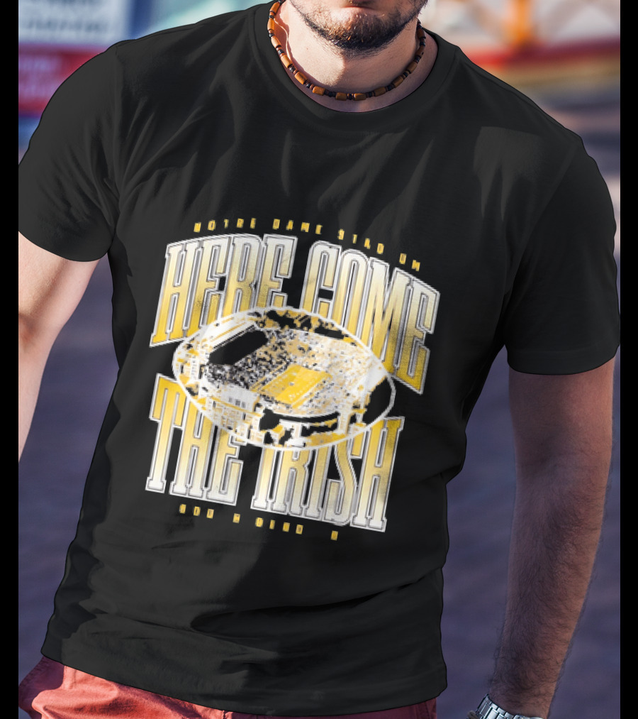Notre Dame Stadium Here Come The Irish Football T-Shirt