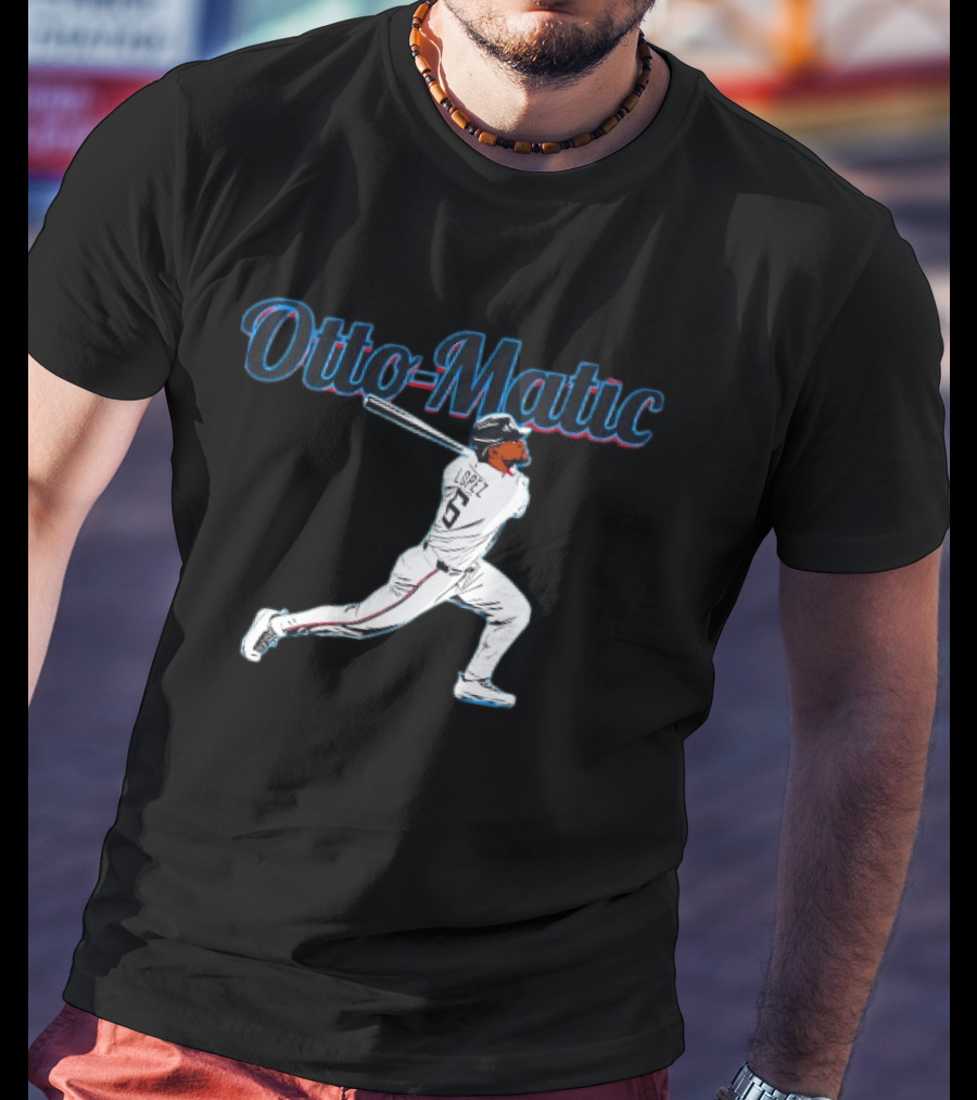 Otto Matic Lopez Swinging Baseball Toronto Blue Jays T-Shirt