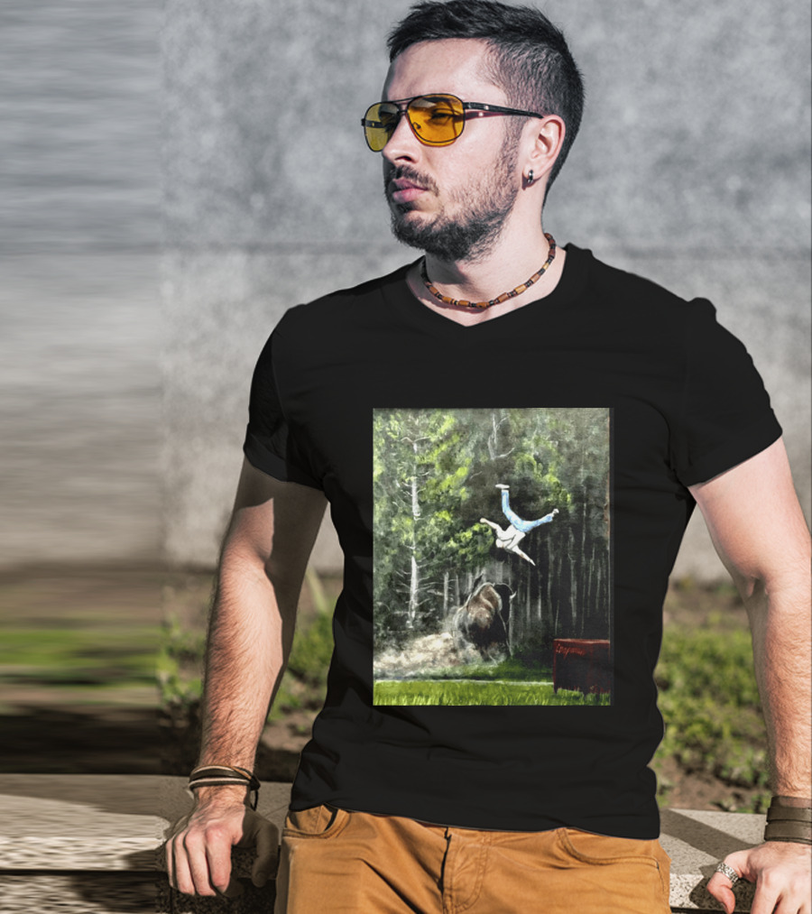 Raccoon Flaming Fart Chaos With Hippo And Unexpected Forest Flip T-Shirt