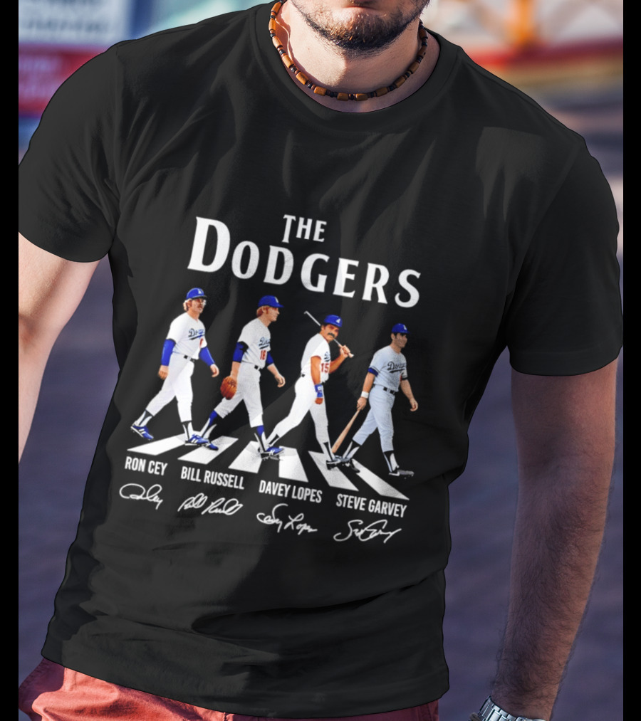 The Dodgers Ron Cey Bill Russell Davey Lopes Steve Garvey Walking T-Shirt
