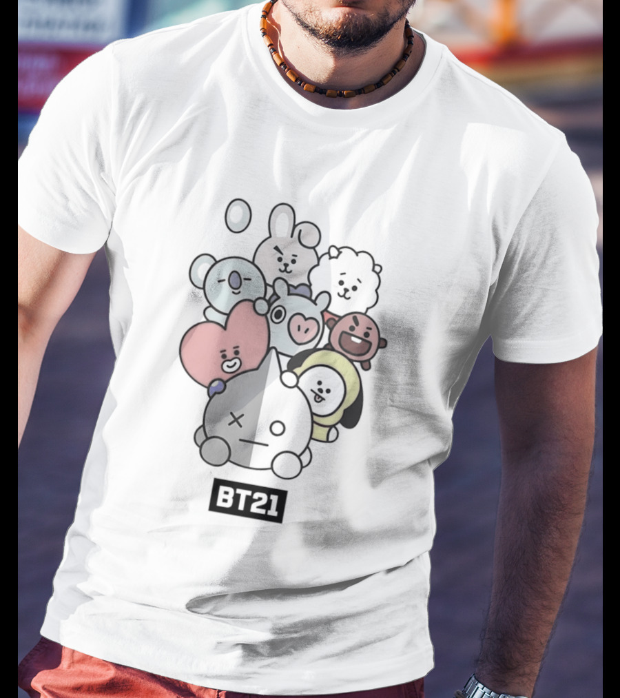 BT21 Kpop Cartoon Characters Vibrant Group T-Shirt