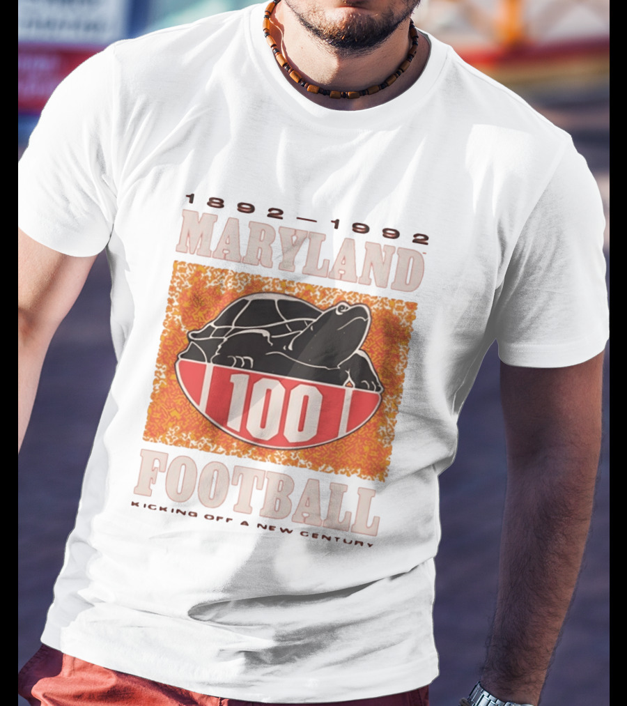Maryland Football 1892 1992 Centennial Kicking Off A New Century Terps Turtle T-Shirt