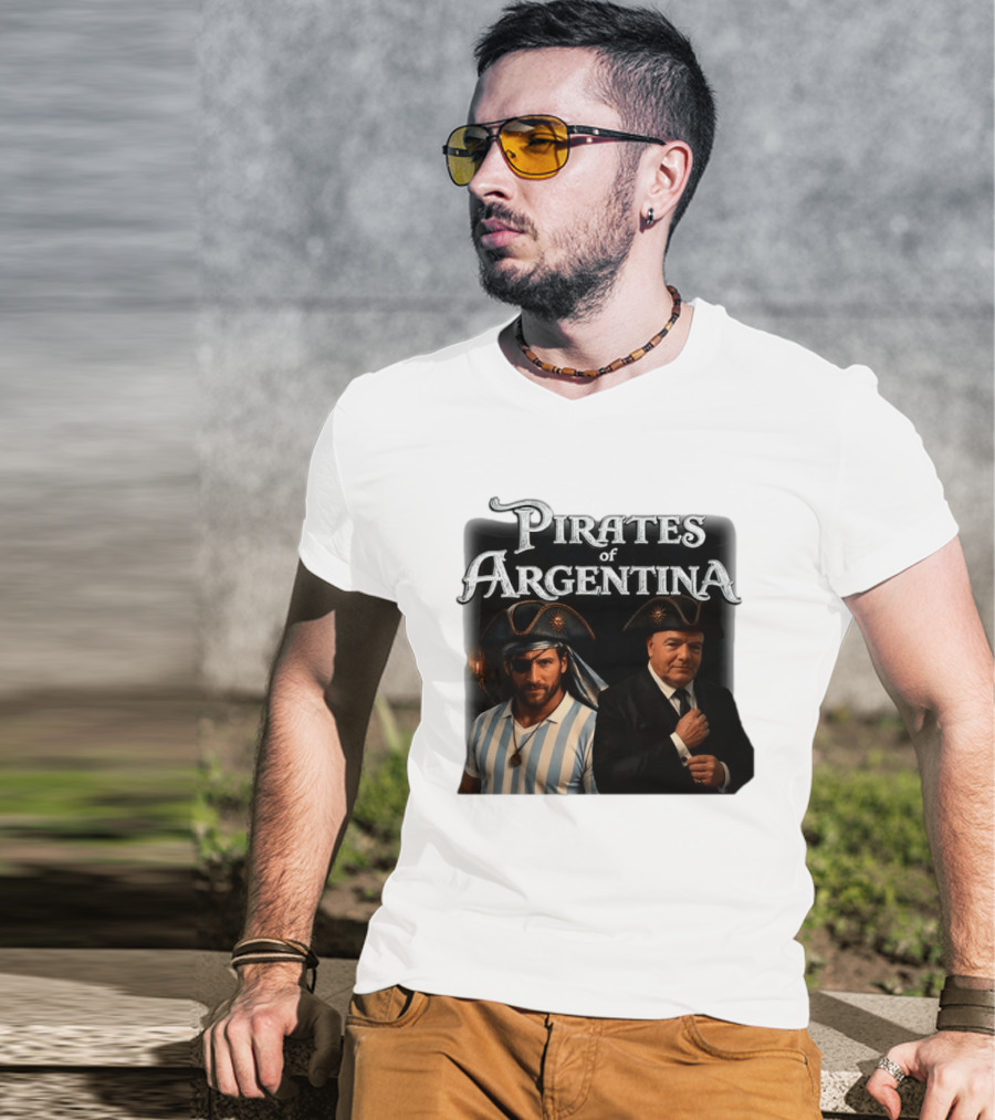 Pirates Of Argentina Messi Infantino Soccer Themed Merchandise T-Shirt