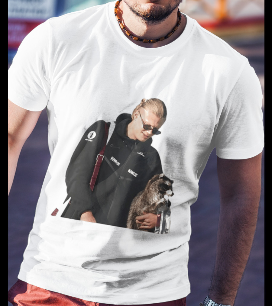 Erling Haaland Raccoon Meme Football KIWI K SPACE Texas T-Shirt