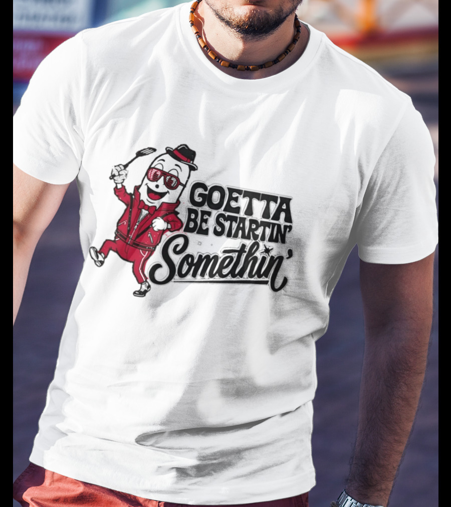 Goetta Be Startin Somethin Hotdog Retro Sunglasses Suit Fedora T-Shirt