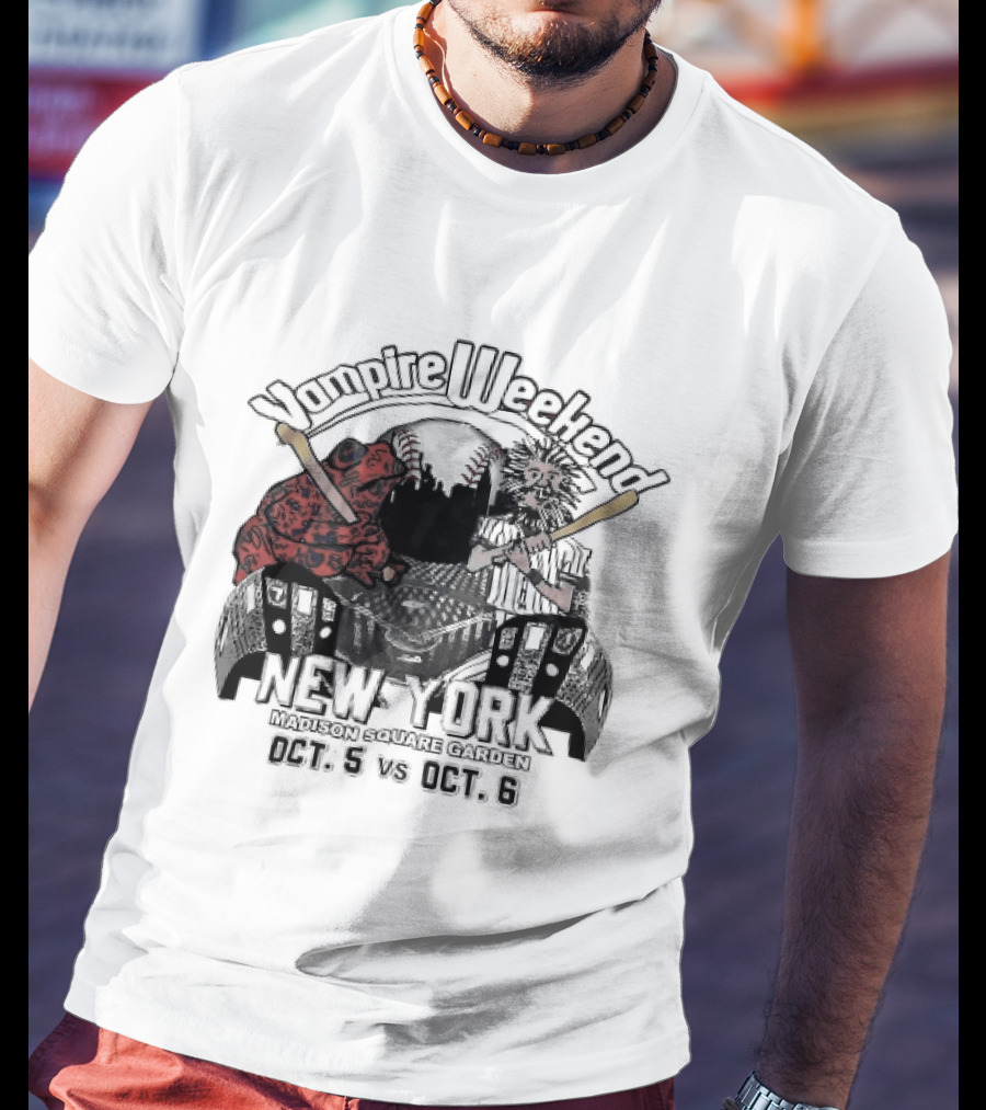 Vampire Weekend Toad Baseball New York Madison Square Garden October T-Shirt