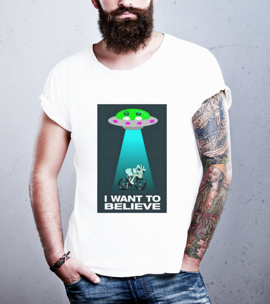 Pogacar UFO Cycling Aliens I Want To Believe T-Shirt
