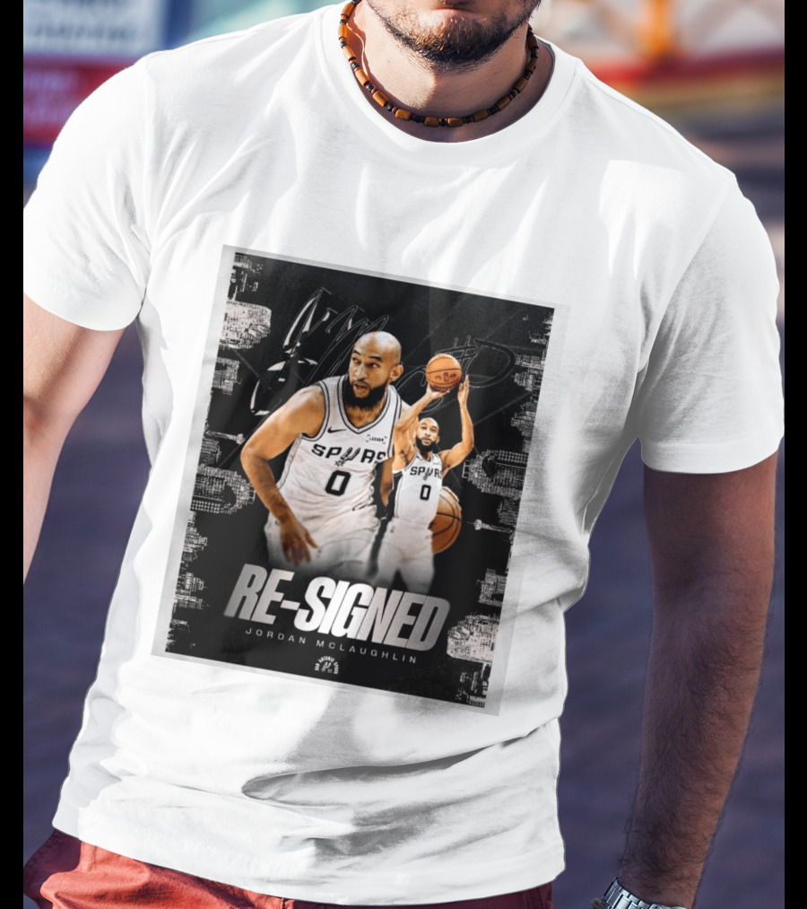 Re Signed Jordan McLaughlin Spurs Basketball San Antonio T-Shirt