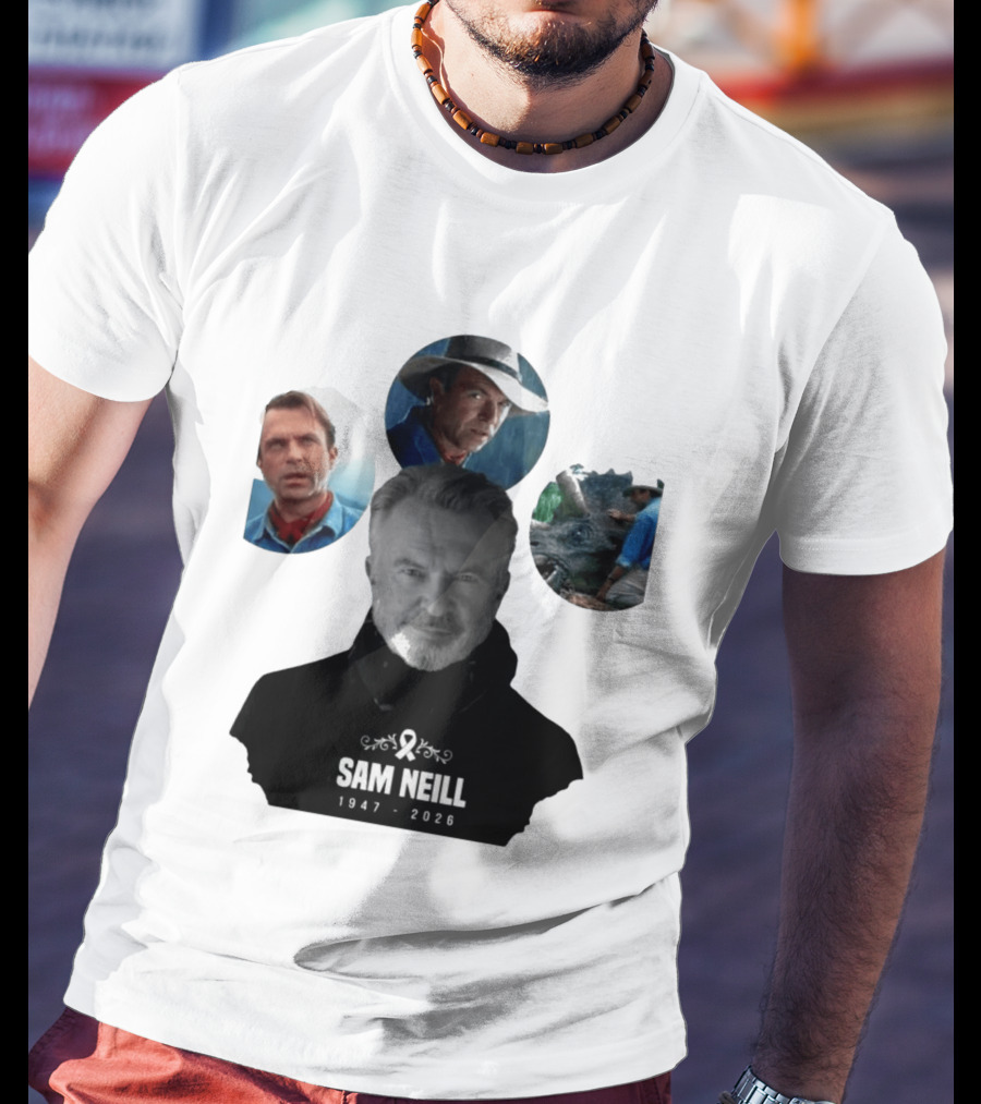 Sam Neill 1947 2026 Jurassic T-Shirt