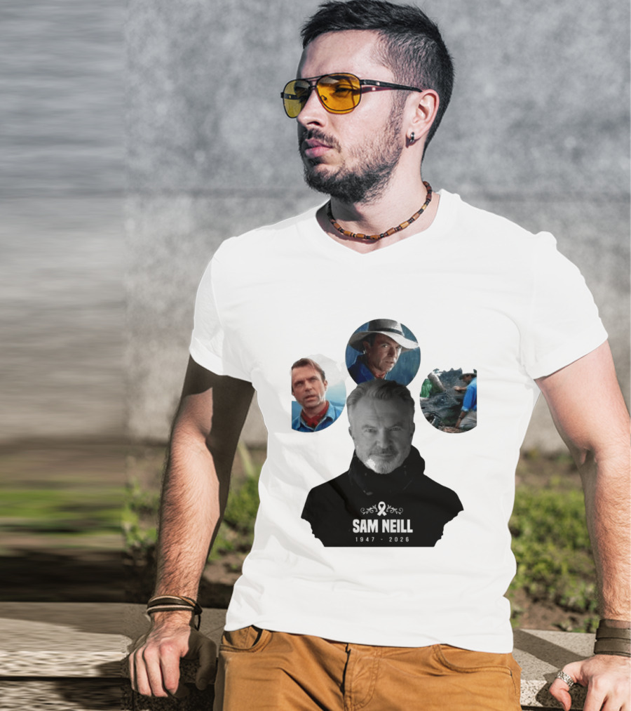 Sam Neill 1947 2026 Jurassic T-Shirt