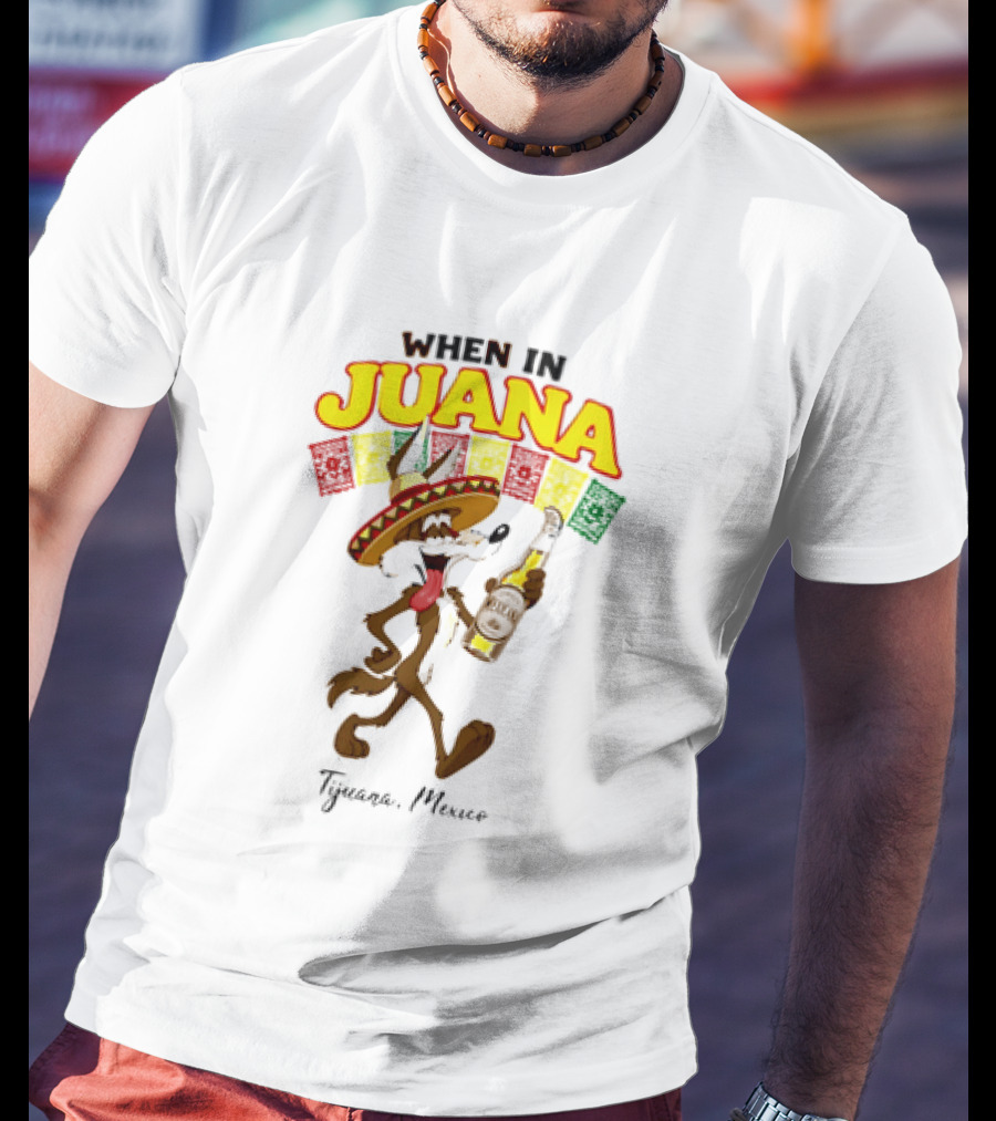 When In Juana Tijuana Mexico Sombrero Flags Fiesta T-Shirt