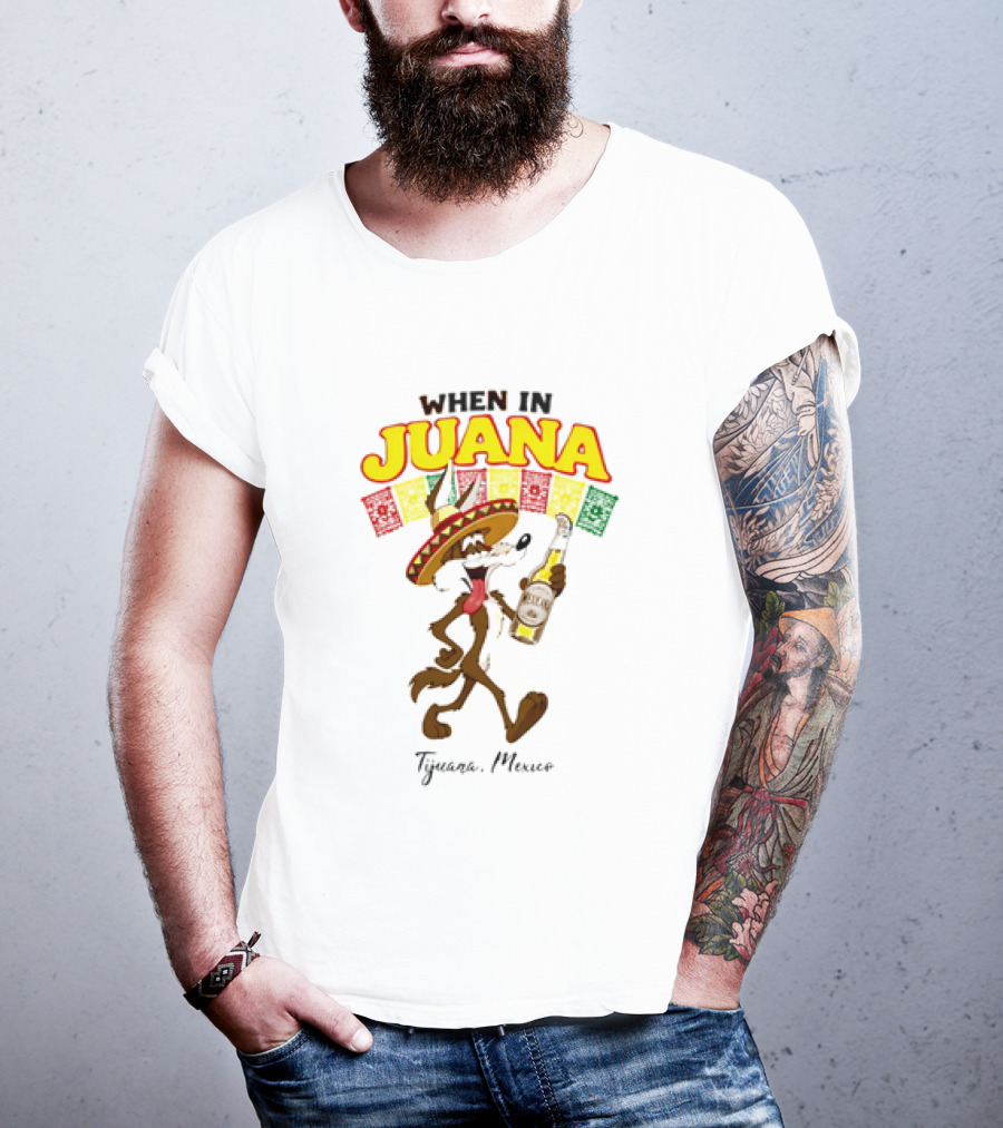 When In Juana Tijuana Mexico Sombrero Flags Fiesta T-Shirt