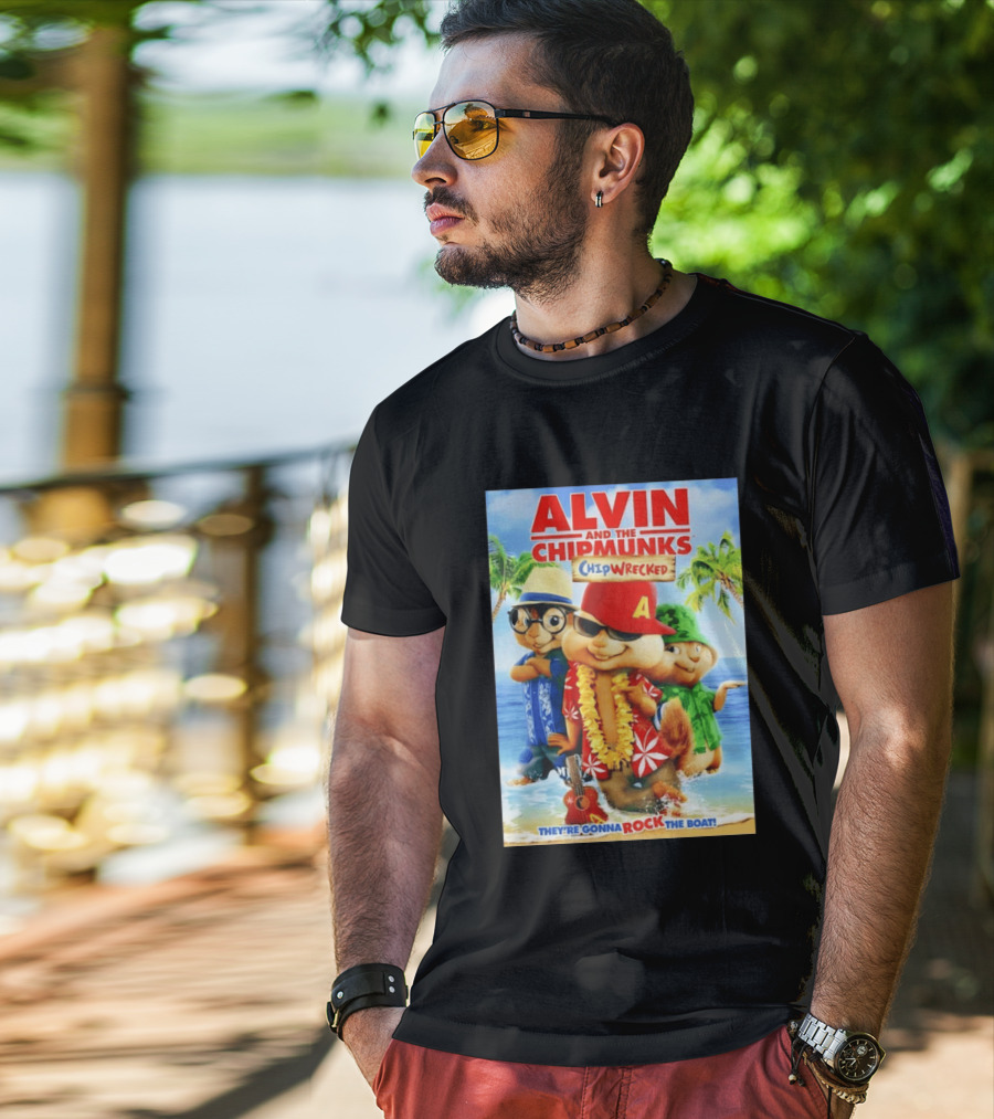 Alvin And The Chipmunks Chipwrecked They're Gonna Rock The Boat Beach Adventure T-Shirt