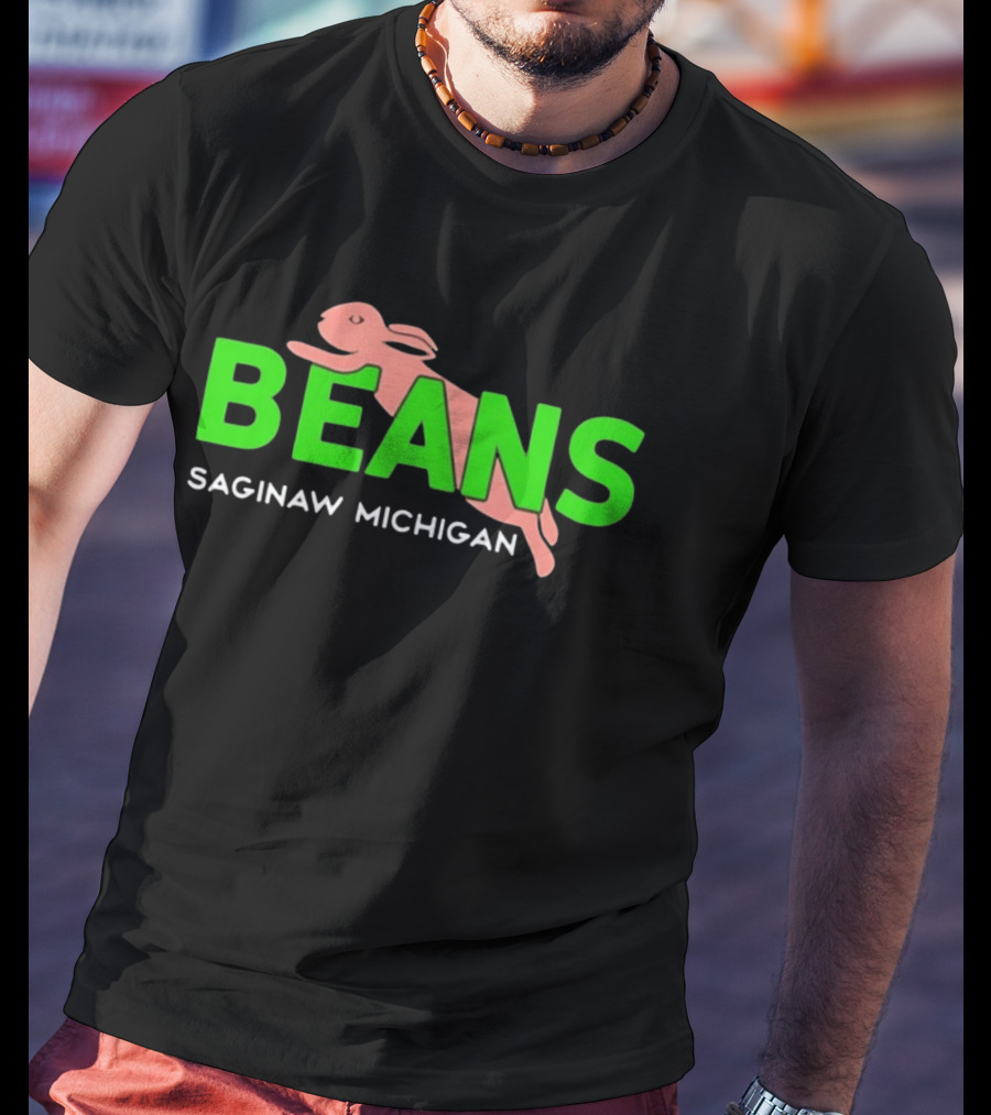 Beans Saginaw Michigan Pink Rabbit T-Shirt