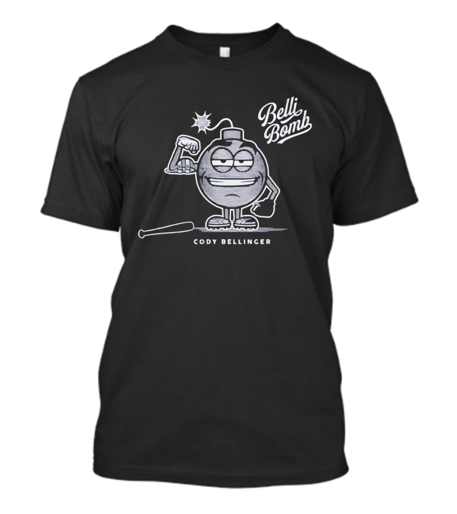 Belli Bomb Cody Bellinger Cartoon Character With Bat And Bomb T-Shirt