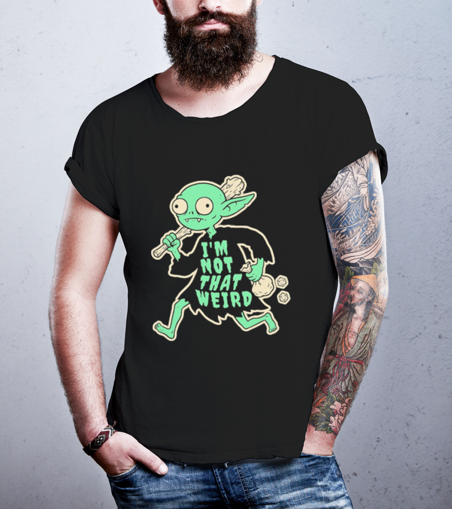 I'm Not That Weird Goblin With D20 Dice Fun Fantasy Role Playing Humor T-Shirt