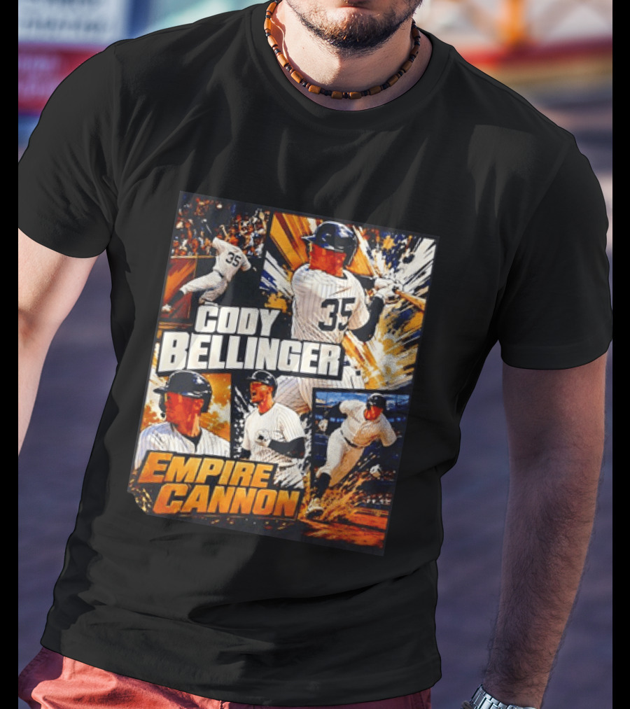 Cody Bellinger Empire Cannon 35 Baseball Action Collage T-Shirt