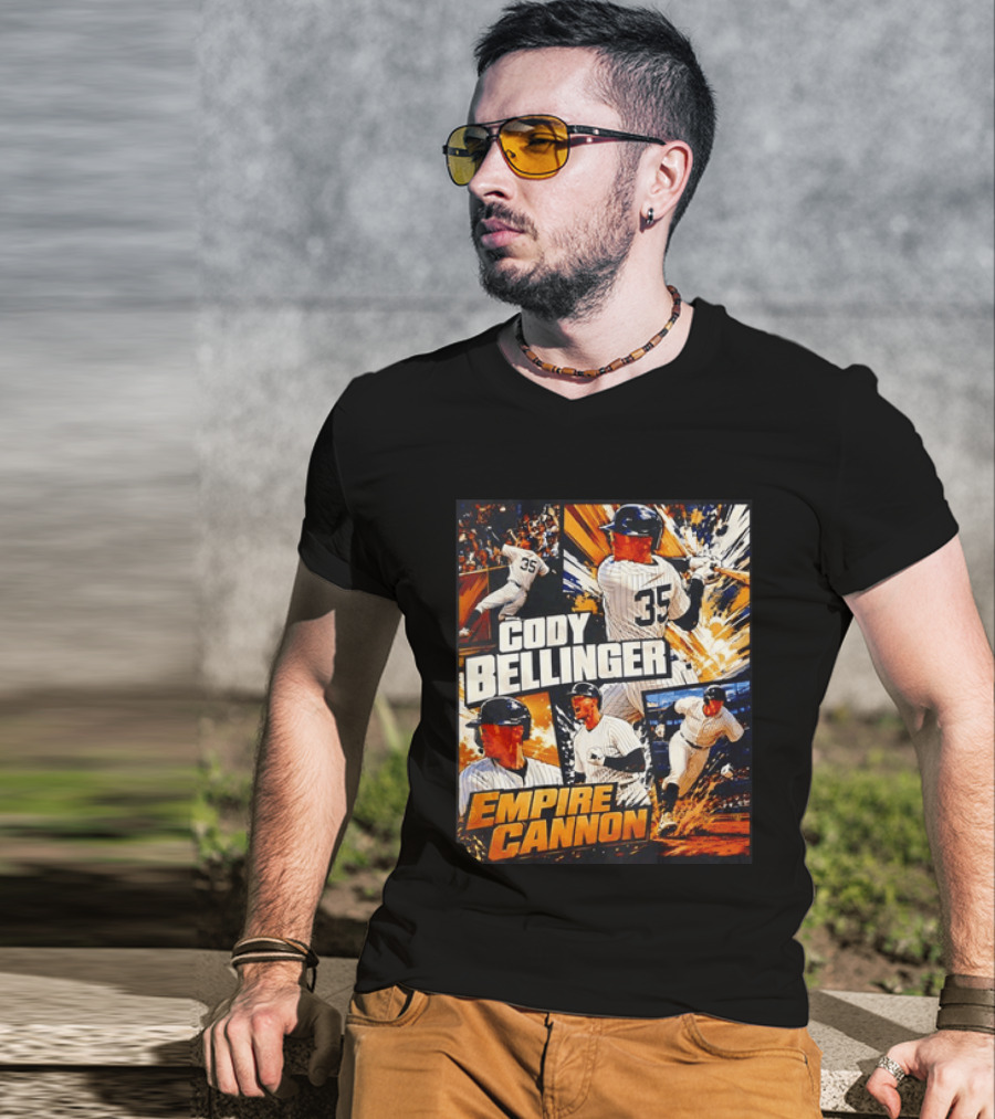 Cody Bellinger Empire Cannon 35 Baseball Action Collage T-Shirt