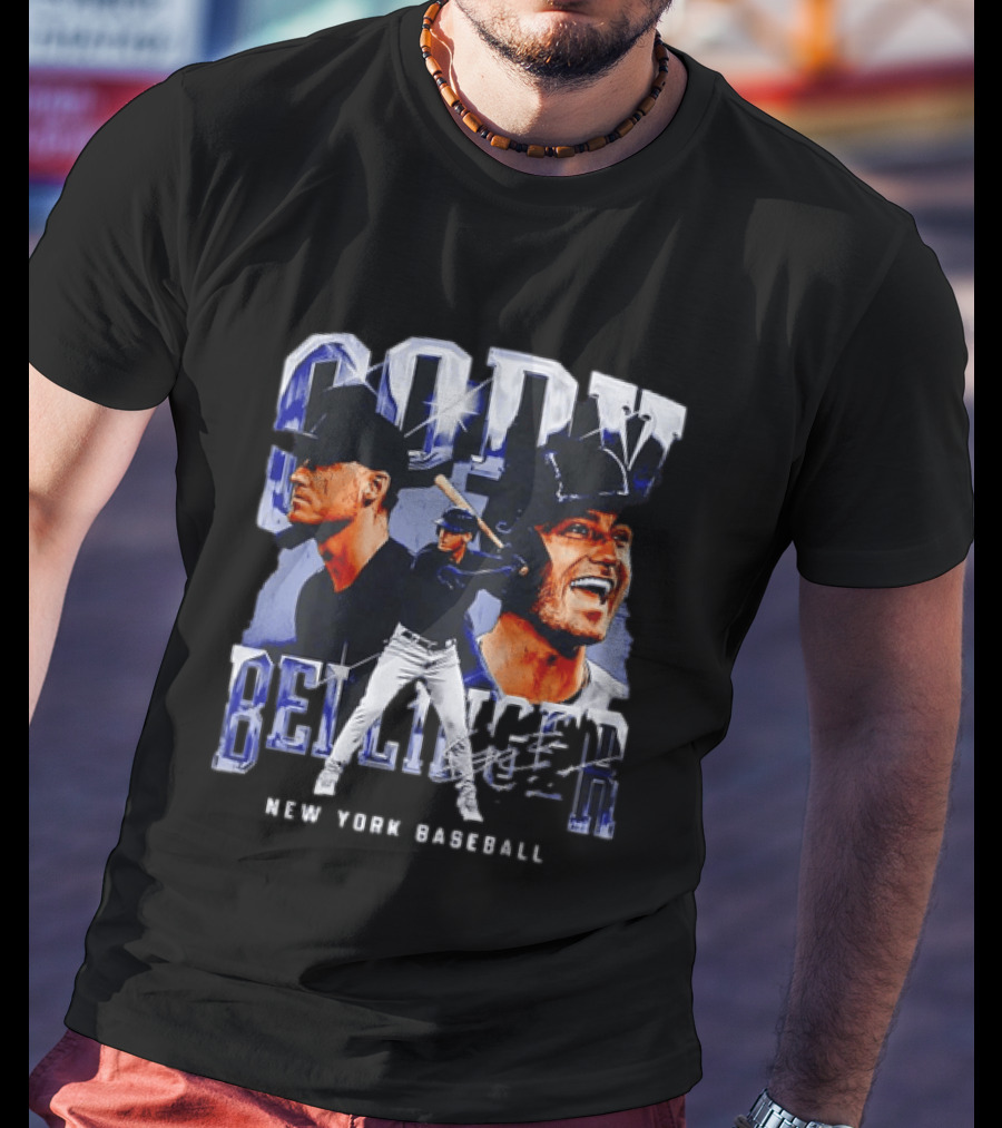 Cody Bellinger New York Baseball Player Portrait Collage T-Shirt