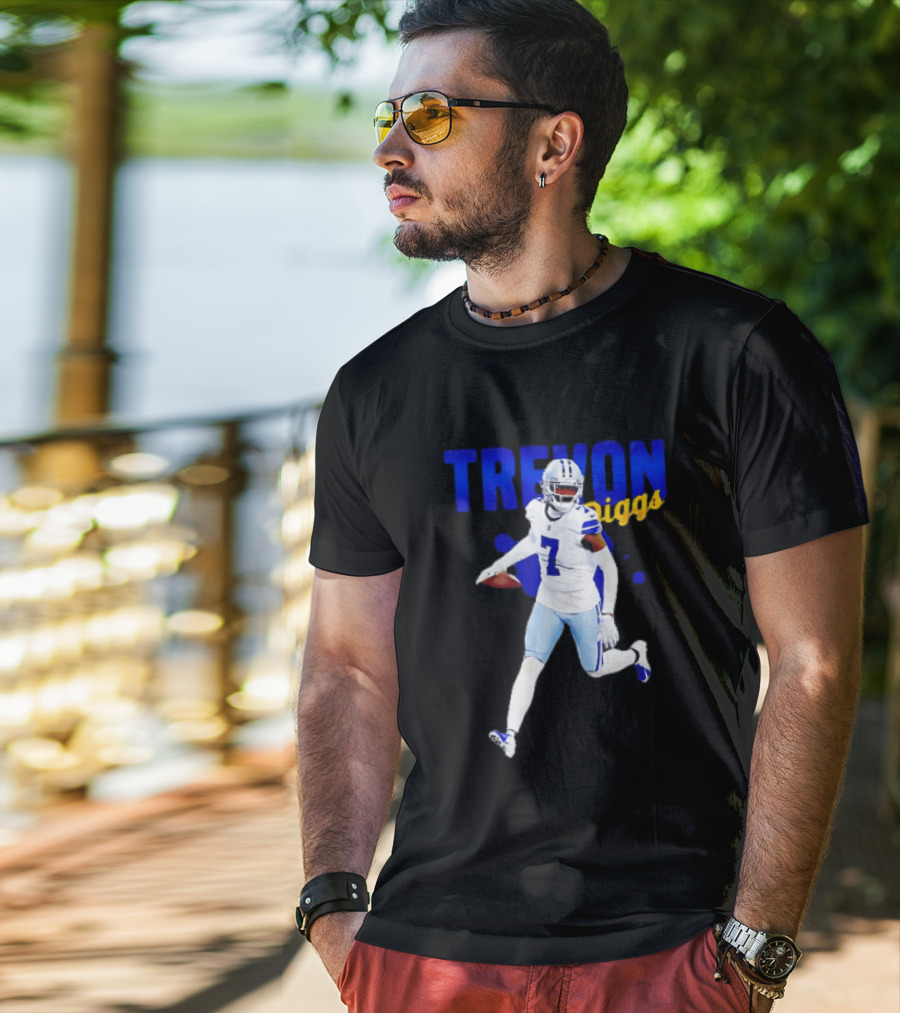 Trevon Diggs Dallas Cowboys Number 7 Running With Football T-Shirt