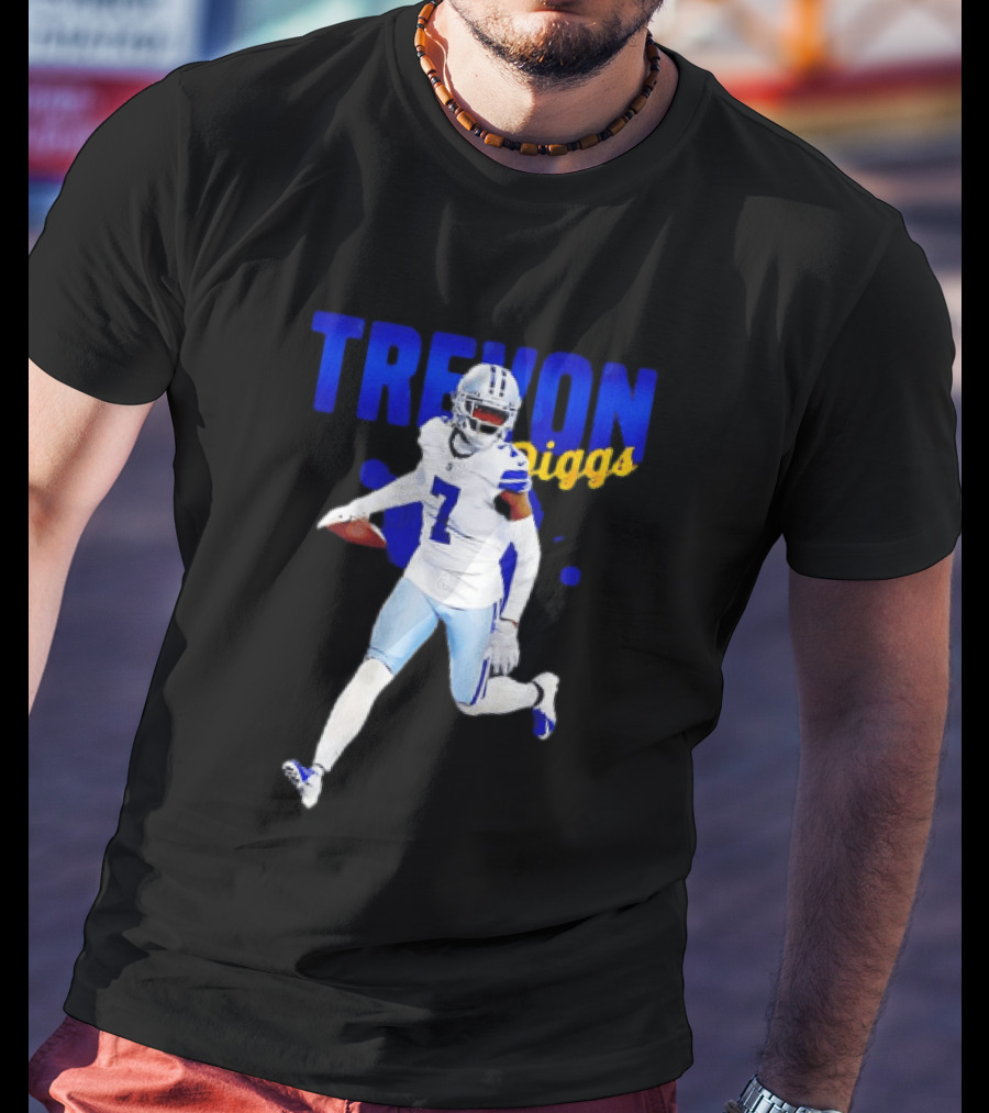 Trevon Diggs Dallas Cowboys Number 7 Running With Football T-Shirt