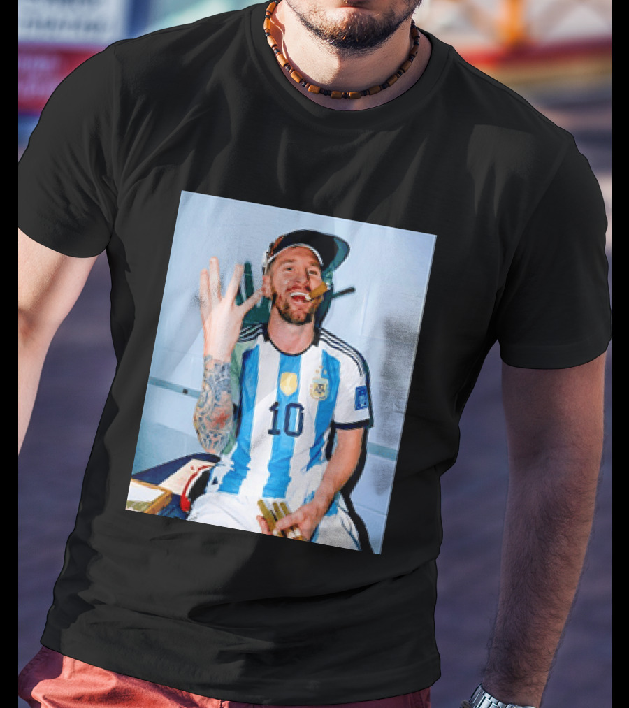 Lionel Messi Smoking Cigarette T-Shirt