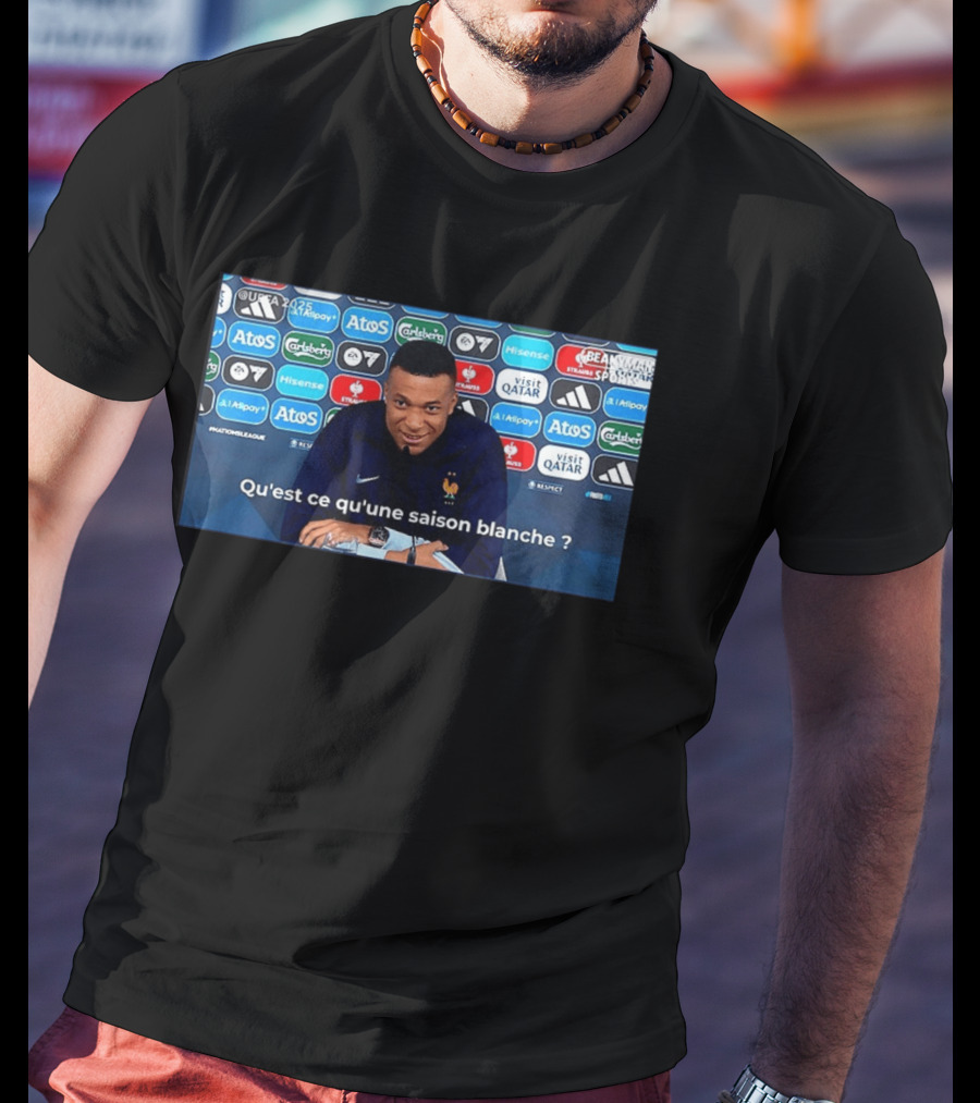 UEFA 2025 Mbappé Qu'est Ce Qu'une Saison Blanche BeanymanSports T-Shirt