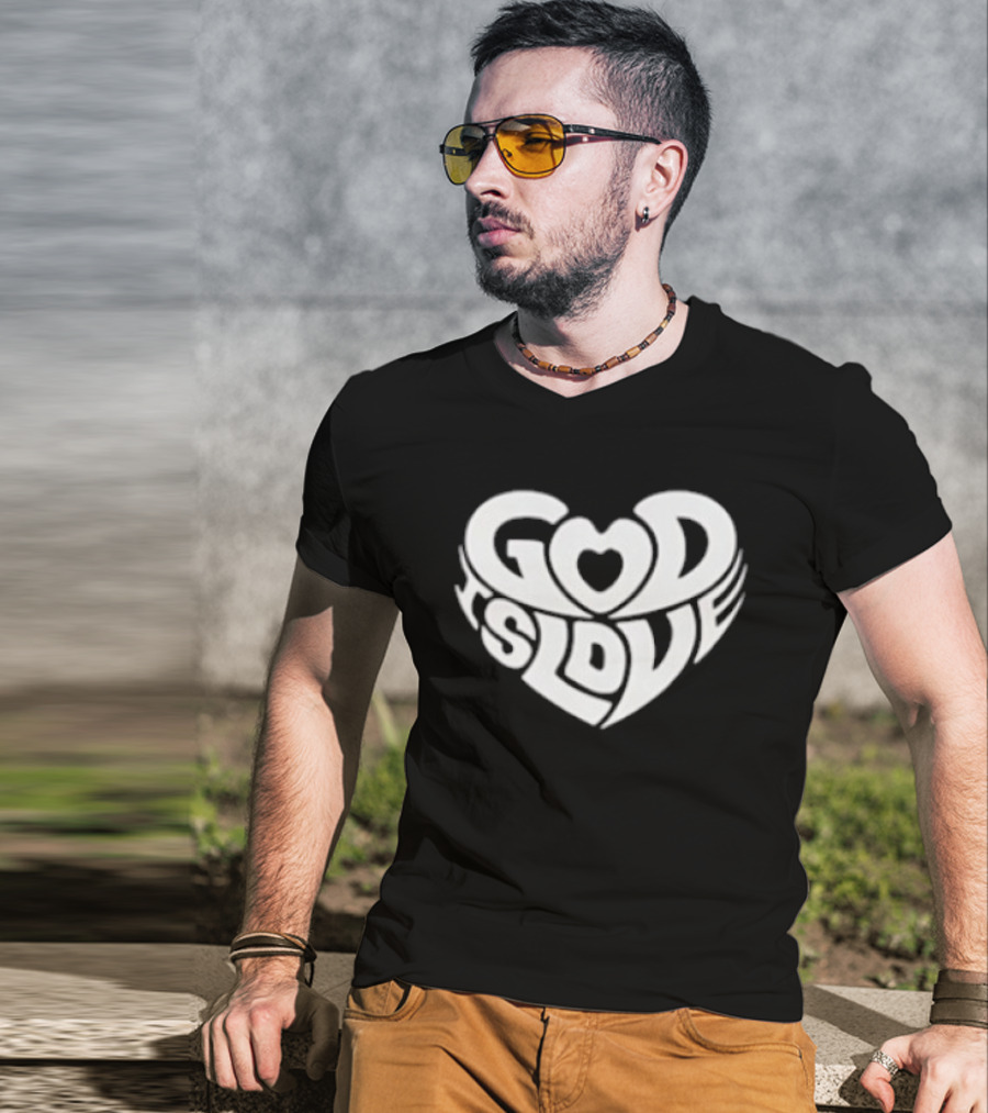 God Is Love Heart Shape T-Shirt