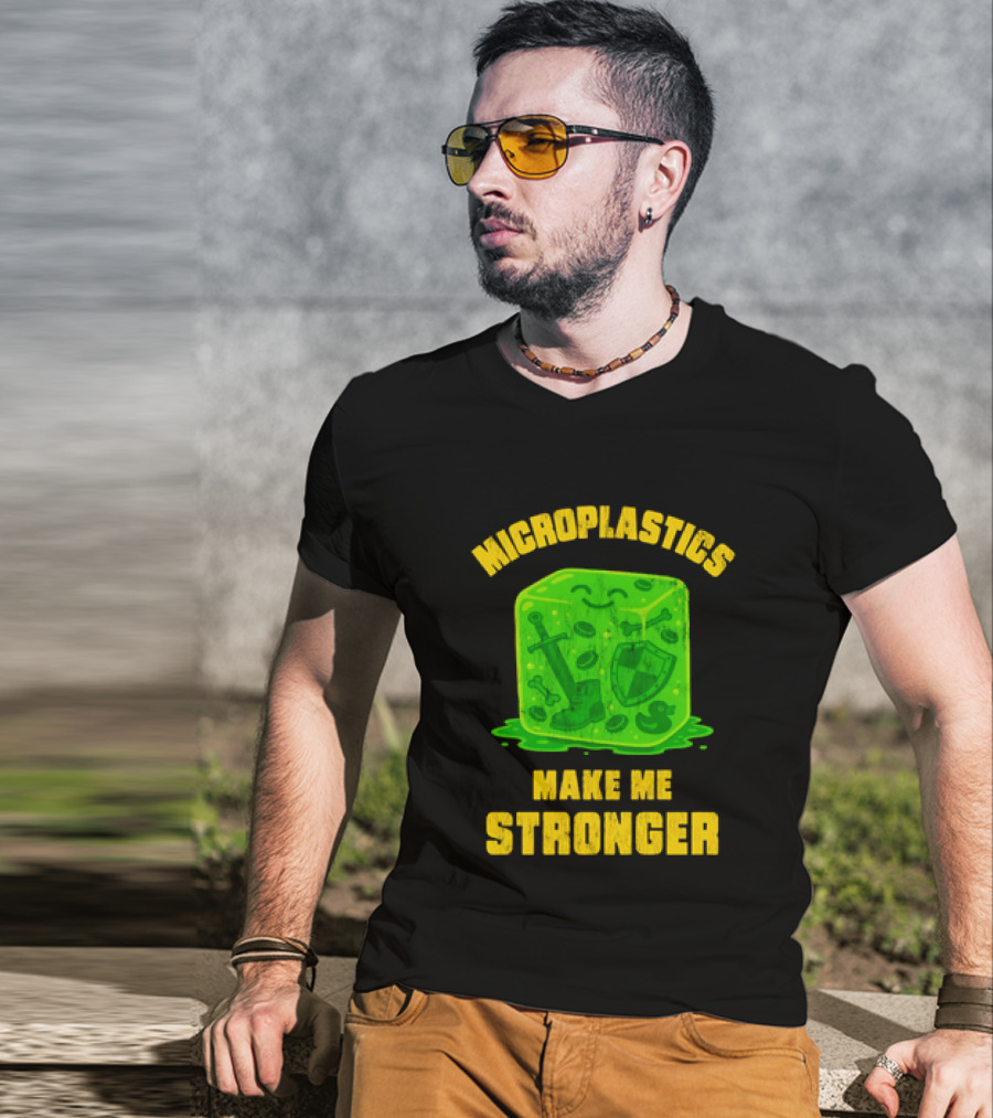 Microplastics Make Me Stronger Gelatinous Block Sword Shield Boot T-Shirt