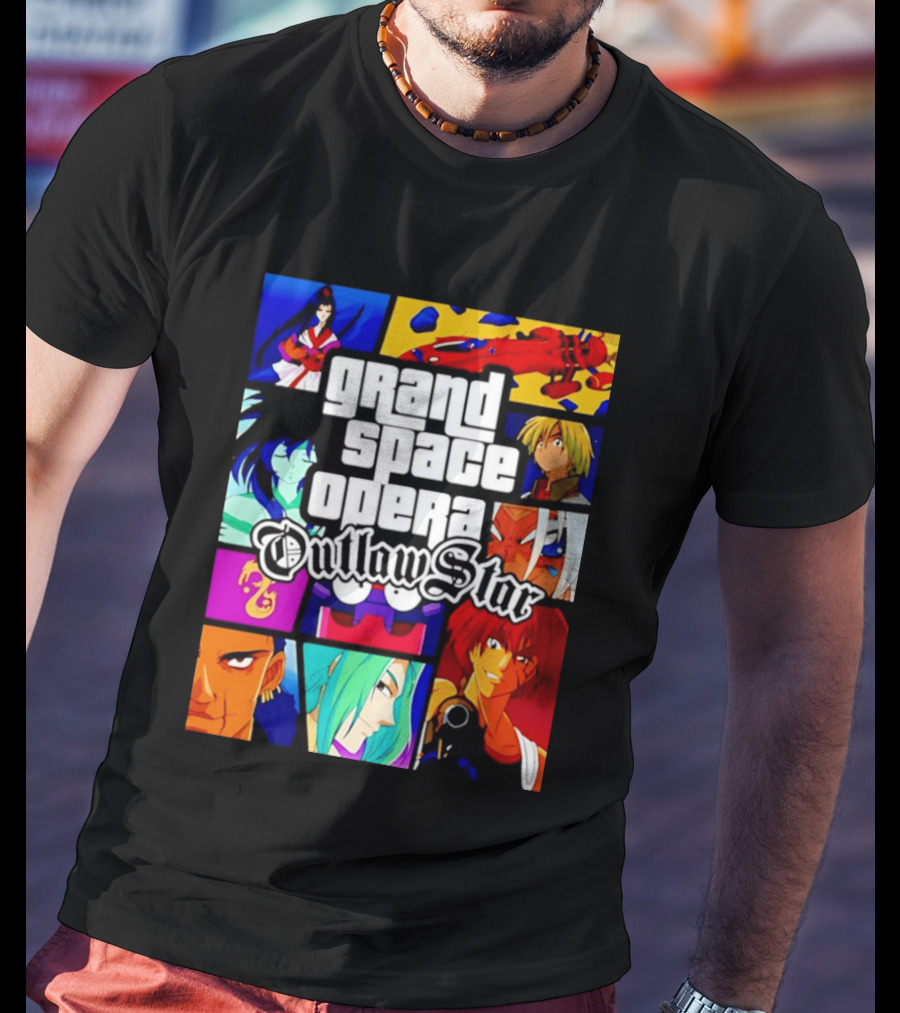 Grand Space Opera Outlaw Star Anime Characters Collage T-Shirt