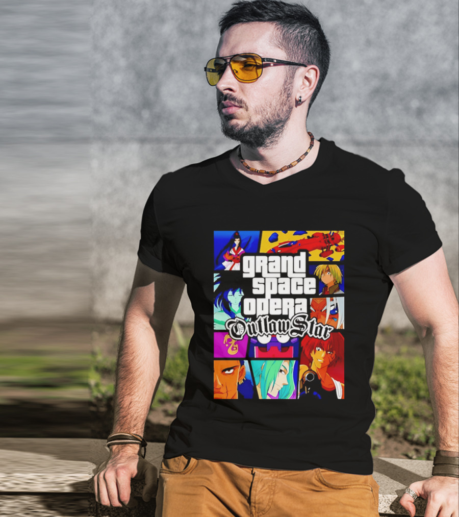 Grand Space Opera Outlaw Star Anime Characters Collage T-Shirt