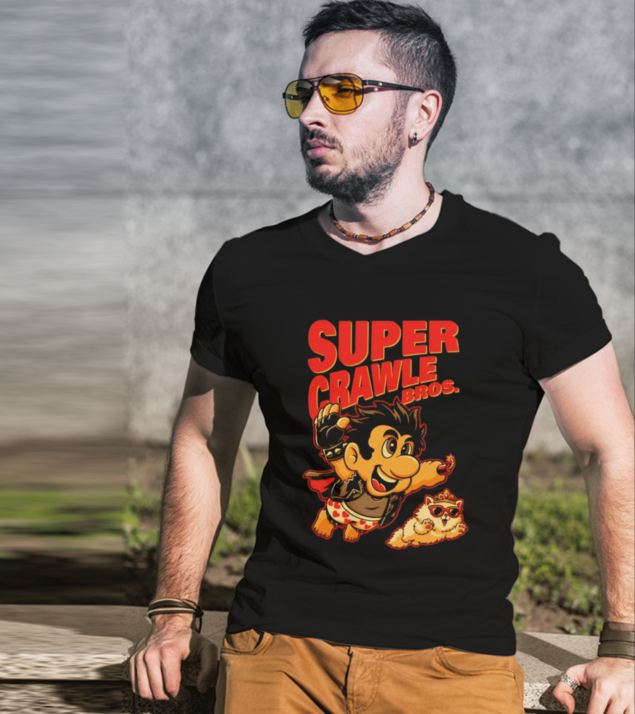 Super Crawler Bros Crowned Cat Rocker T-Shirt