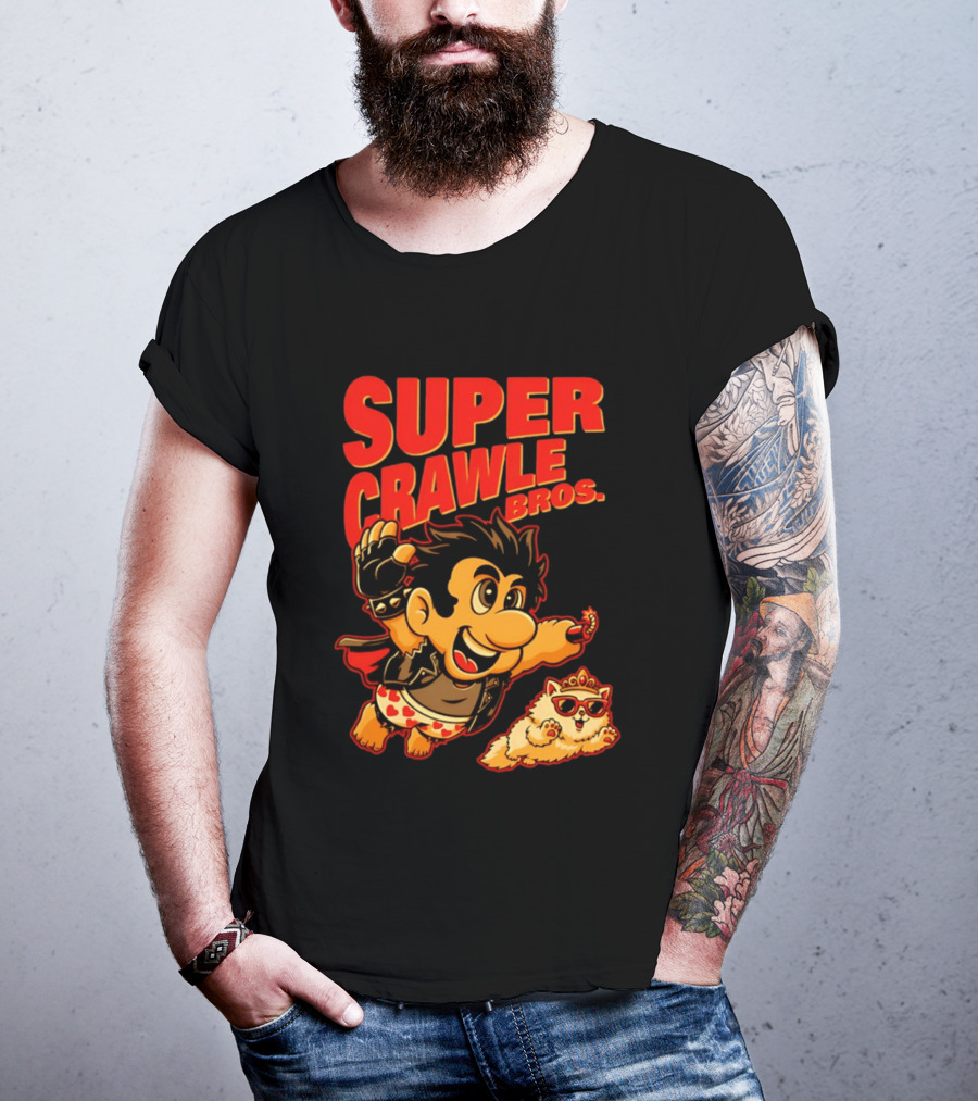 Super Crawler Bros Crowned Cat Rocker T-Shirt