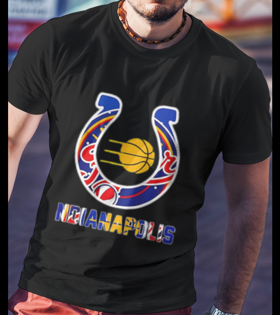 Indianapolis Colts Horseshoe Basketball Combined T-Shirt
