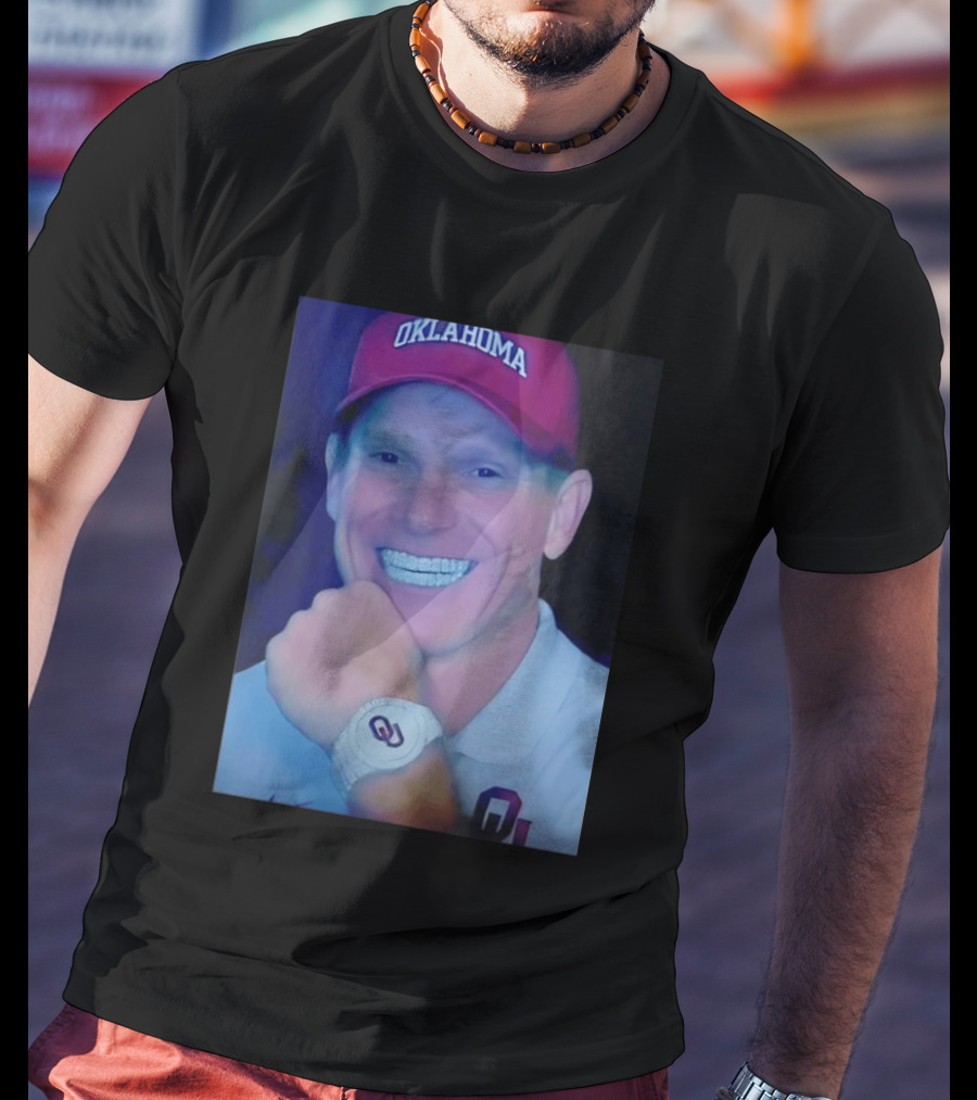 Oklahoma Sooners Brent Venables Smiling With Grill And OU T-Shirt