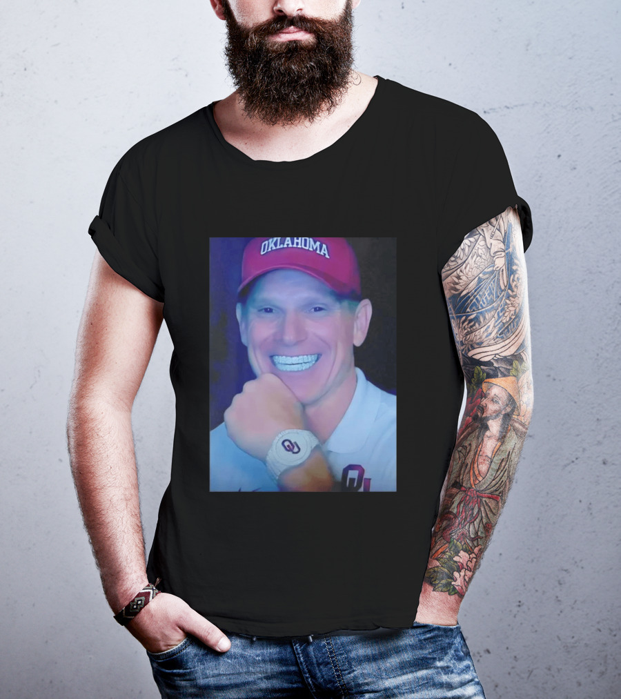 Oklahoma Sooners Brent Venables Smiling With Grill And OU T-Shirt