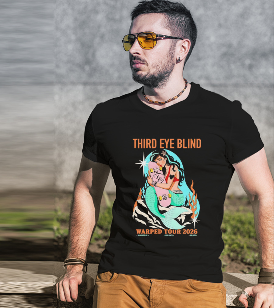 Third Eye Blind 2026 Warped Tour Mermaid Skater T-Shirt