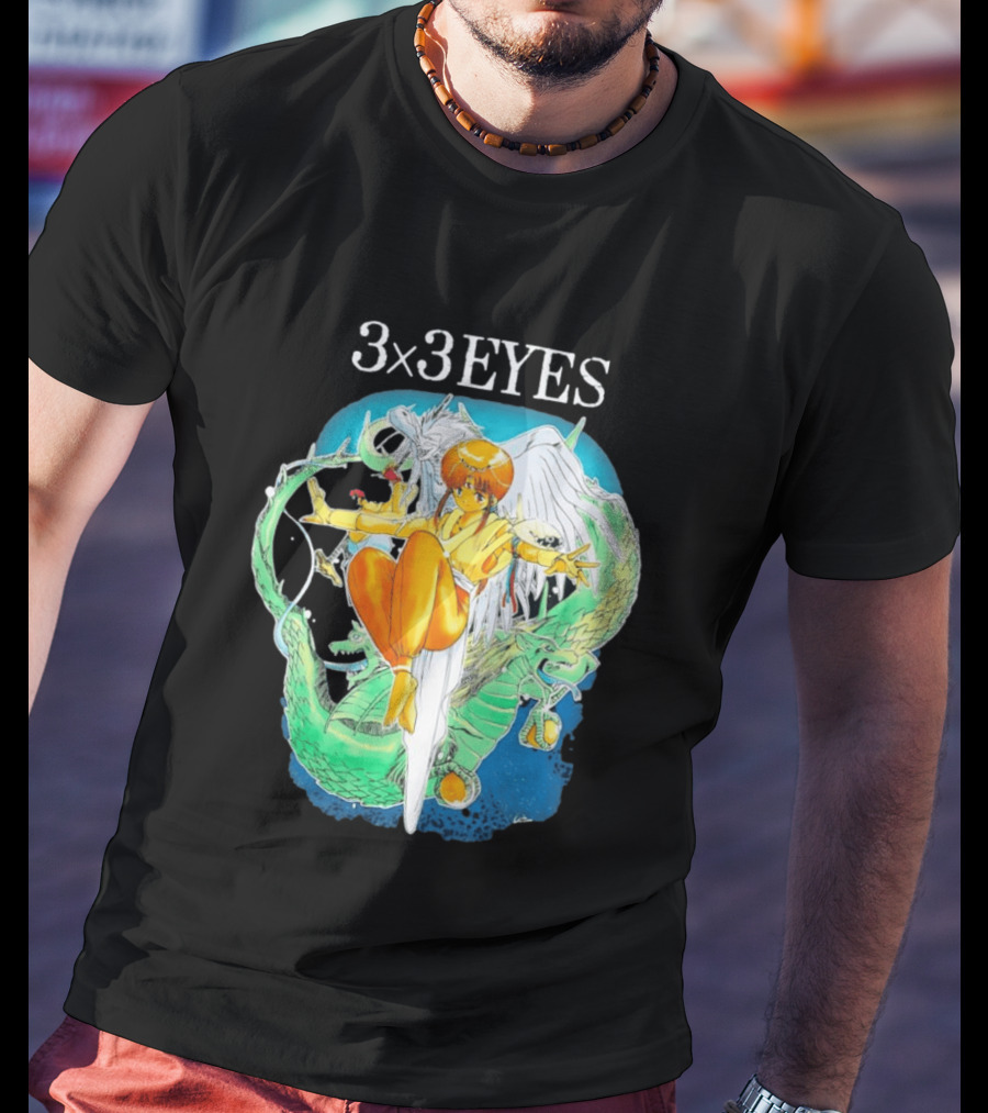 3×3 EYES Pai And Yakumo Winged Warrior Combat Scene T-Shirt