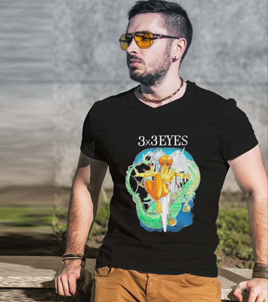 3×3 EYES Pai And Yakumo Winged Warrior Combat Scene T-Shirt