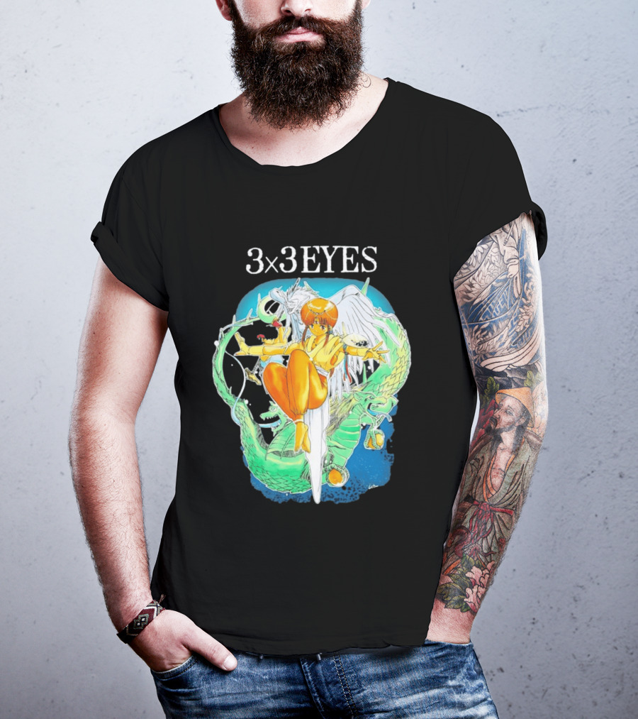 3×3 EYES Pai And Yakumo Winged Warrior Combat Scene T-Shirt