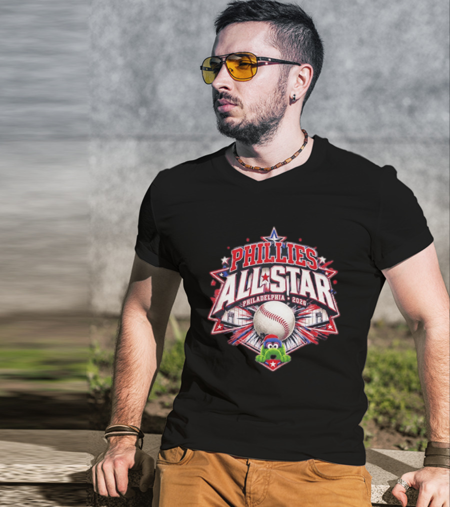 Phillies All Star Philadelphia 2026 Gritty Baseball Event Promo T-Shirt