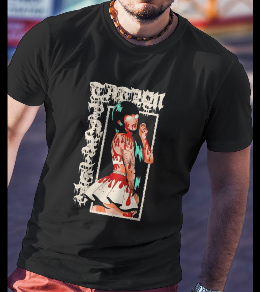 Vampen Anime Girl Horror Aesthetic Gore Dripping Gothic T-Shirt