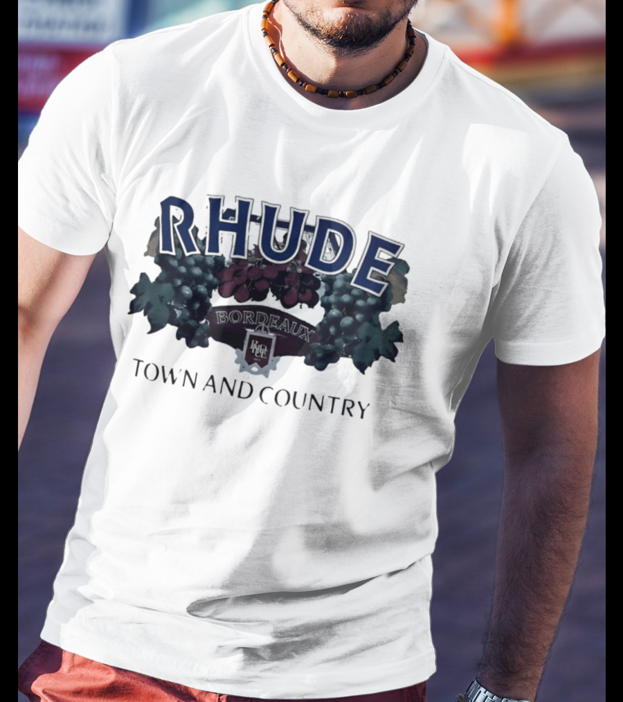 Rhude Bordeaux Town And Country Grapes T-Shirt
