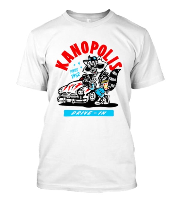 Kanopolis Drive In Since 1952 Raccoon Car T-Shirt